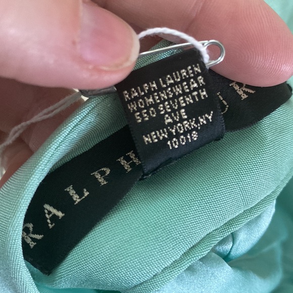 VGUC Ralph Lauren 100% Silk Size 12 Teal Blue Green Turquoise Dress Pants Slacks - Picture 10 of 13